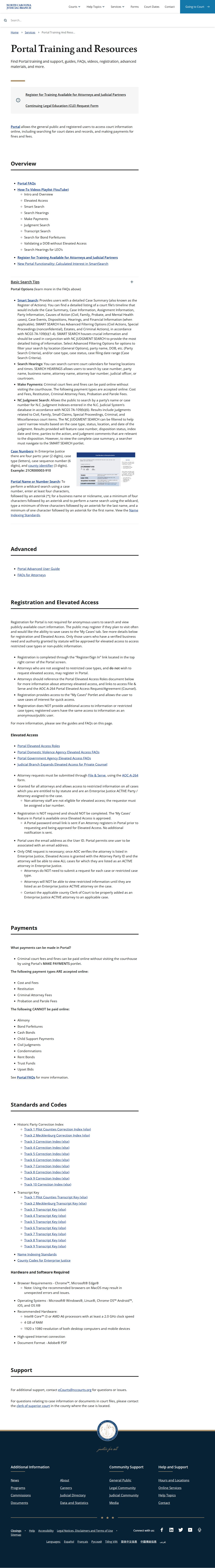 Swain County case search official Portal training resources